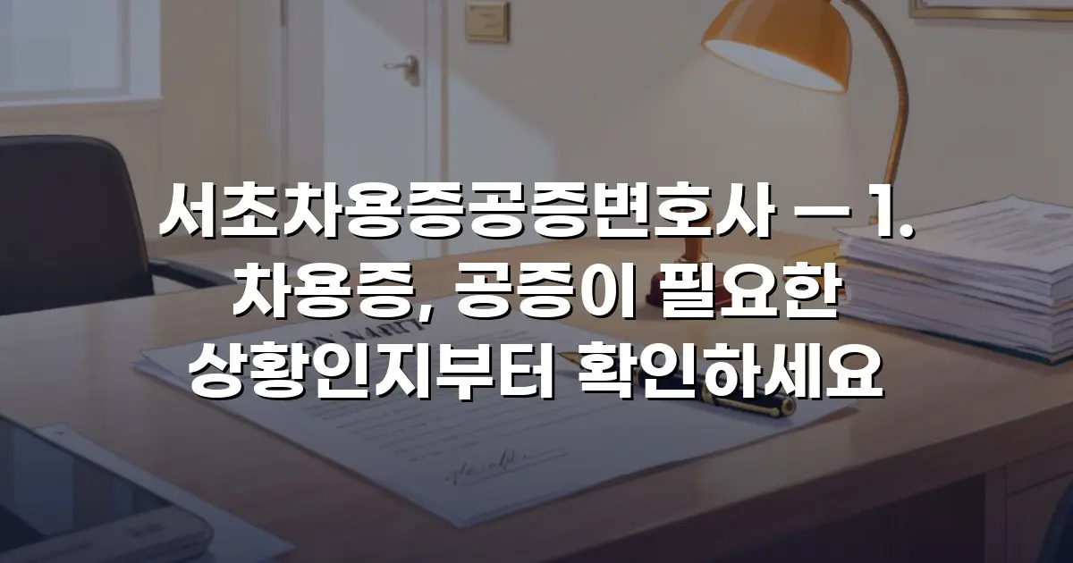 서초차용증공증변호사 — 1. 차용증, 공증이 필요한 상황인지부터 확인하세요