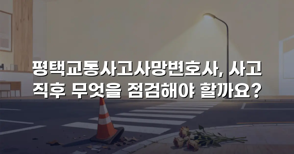 평택교통사고사망변호사, 사고 직후 무엇을 점검해야 할까요?