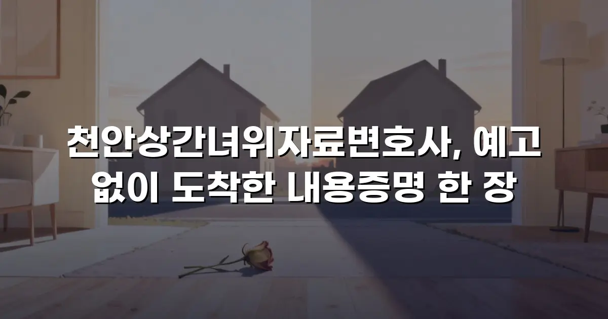 천안상간녀위자료변호사, 예고 없이 도착한 내용증명 한 장