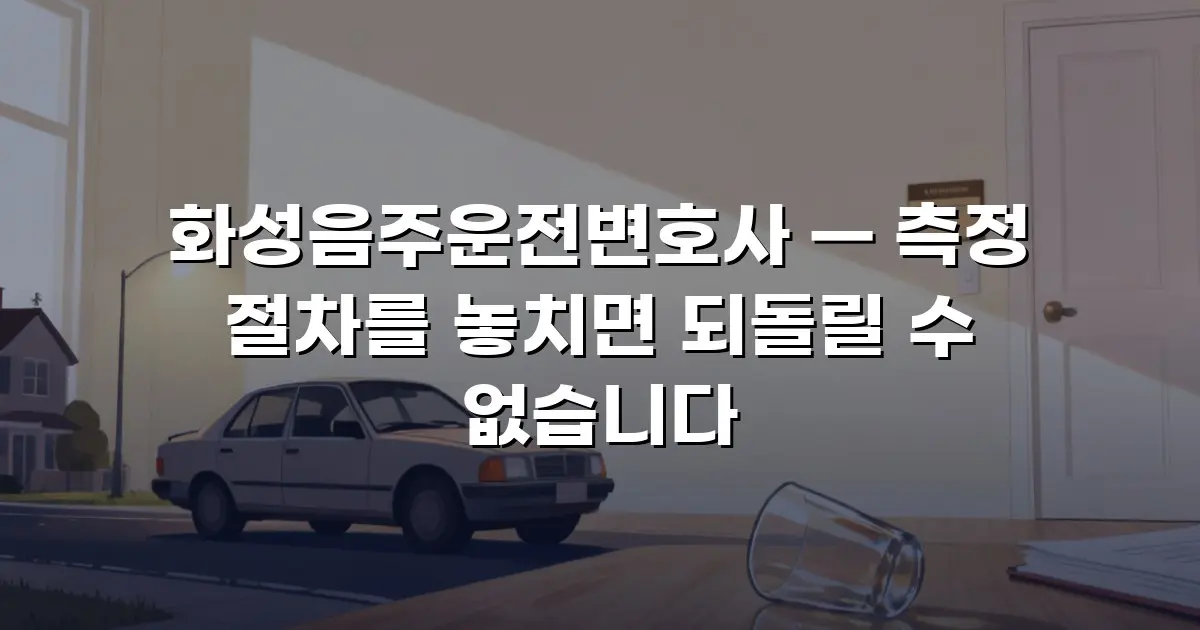 화성음주운전변호사 — 측정 절차를 놓치면 되돌릴 수 없습니다