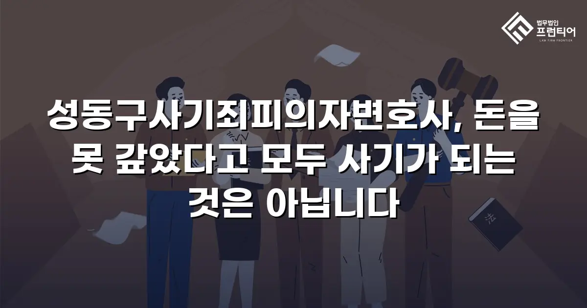 성동구사기죄피의자변호사, 돈을 못 갚았다고 모두 사기가 되는 것은 아닙니다