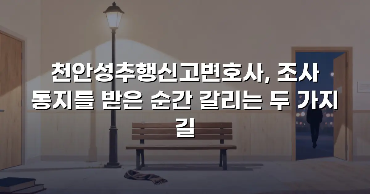 천안성추행신고변호사, 조사 통지를 받은 순간 갈리는 두 가지 길