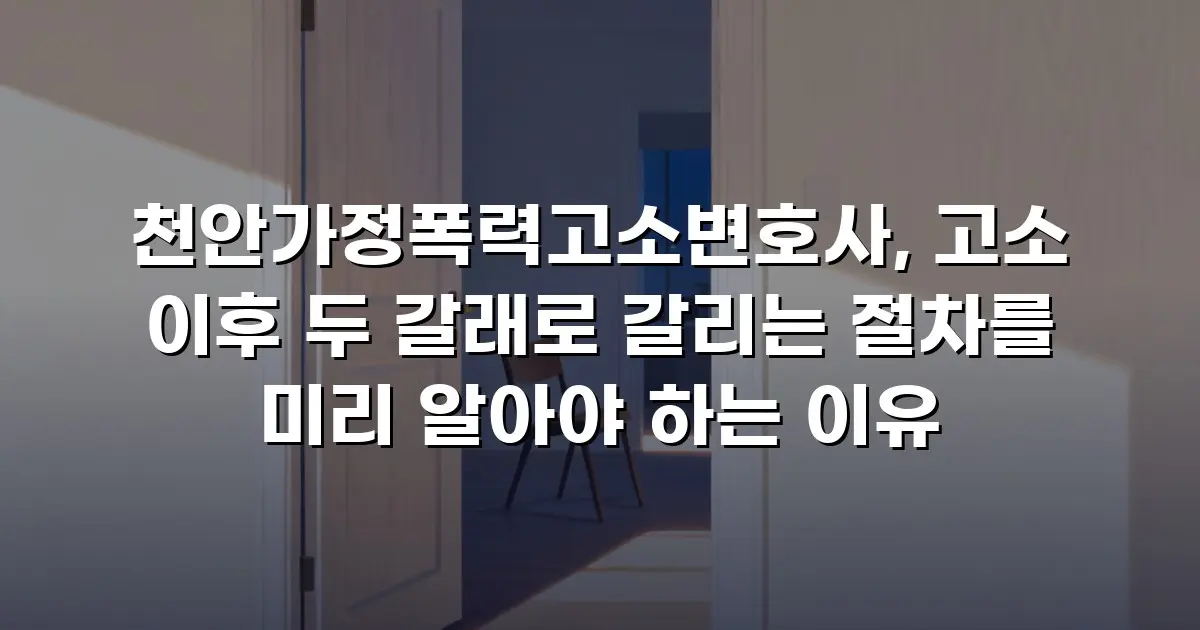 천안가정폭력고소변호사, 고소 이후 두 갈래로 갈리는 절차를 미리 알아야 하는 이유