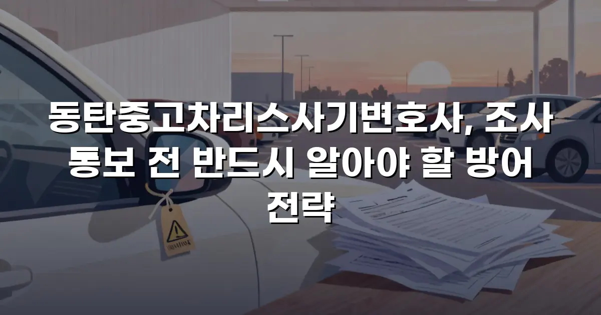 동탄중고차리스사기변호사, 조사 통보 전 반드시 알아야 할 방어 전략