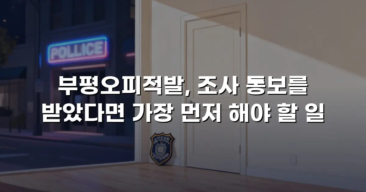 부평오피적발, 조사 통보를 받았다면 가장 먼저 해야 할 일