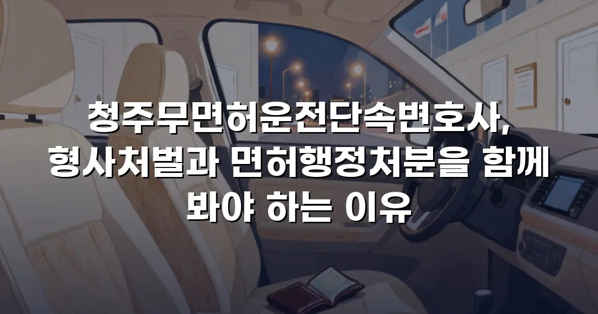 청주무면허운전단속변호사, 형사처벌과 면허행정처분을 함께 봐야 하는 이유