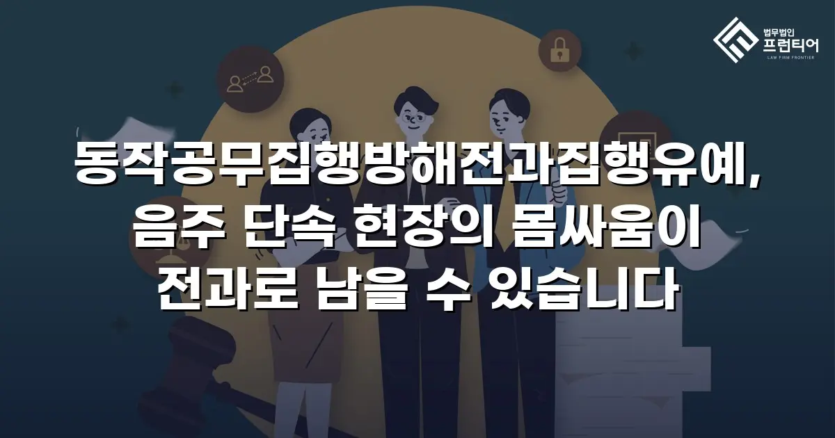동작공무집행방해전과집행유예, 음주 단속 현장의 몸싸움이 전과로 남을 수 있습니다