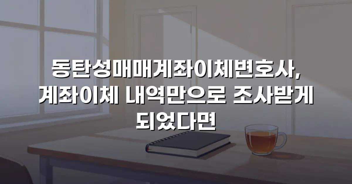 동탄성매매계좌이체변호사, 계좌이체 내역만으로 조사받게 되었다면