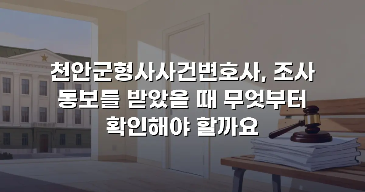 천안군형사사건변호사, 조사 통보를 받았을 때 무엇부터 확인해야 할까요