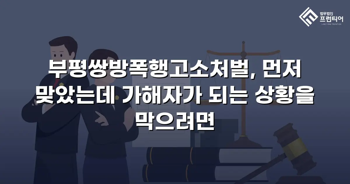 부평쌍방폭행고소처벌, 먼저 맞았는데 가해자가 되는 상황을 막으려면