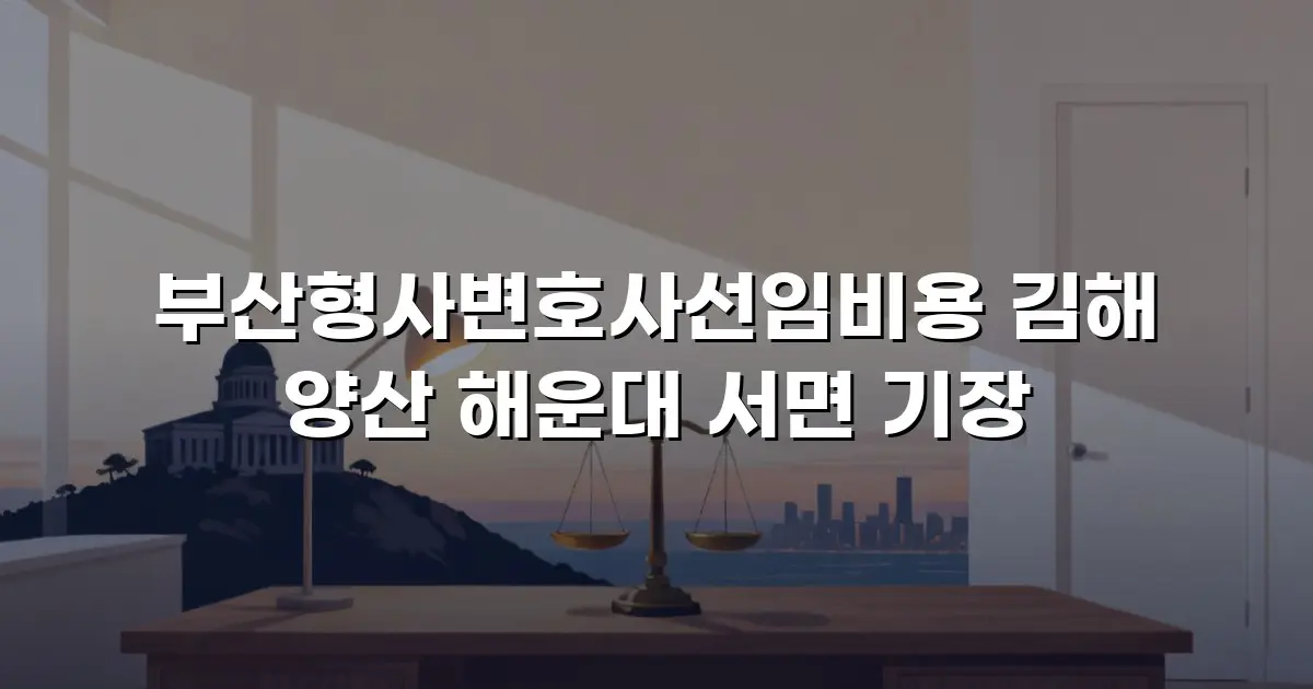 부산형사변호사선임비용 김해 양산 해운대 서면 기장