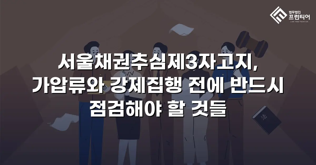 서울채권추심제3자고지, 가압류와 강제집행 전에 반드시 점검해야 할 것들