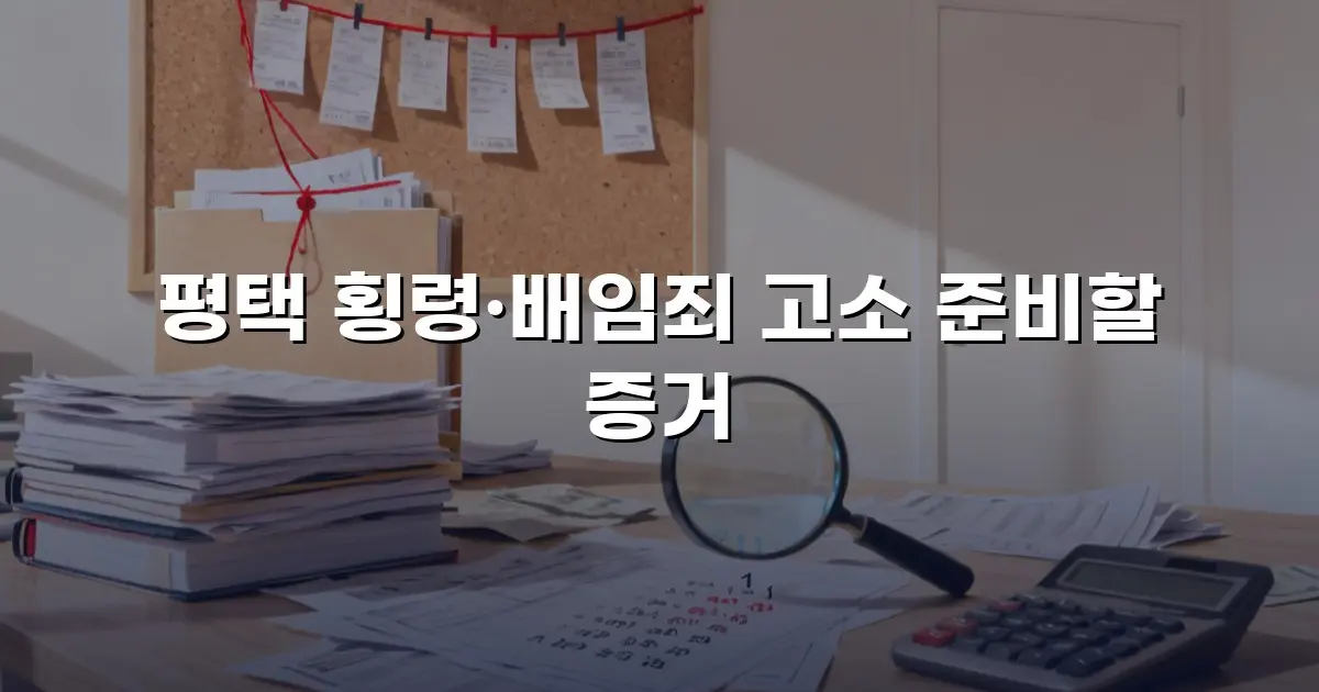 평택 횡령·배임죄 고소 준비할 증거