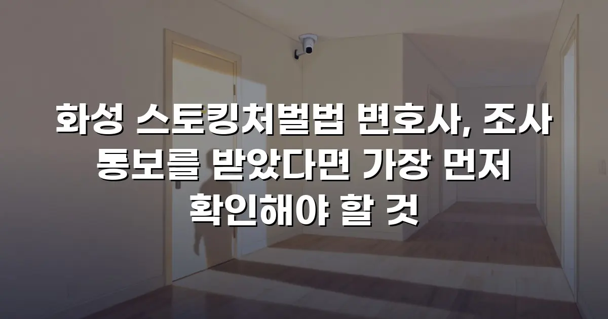 화성 스토킹처벌법 변호사, 조사 통보를 받았다면 가장 먼저 확인해야 할 것