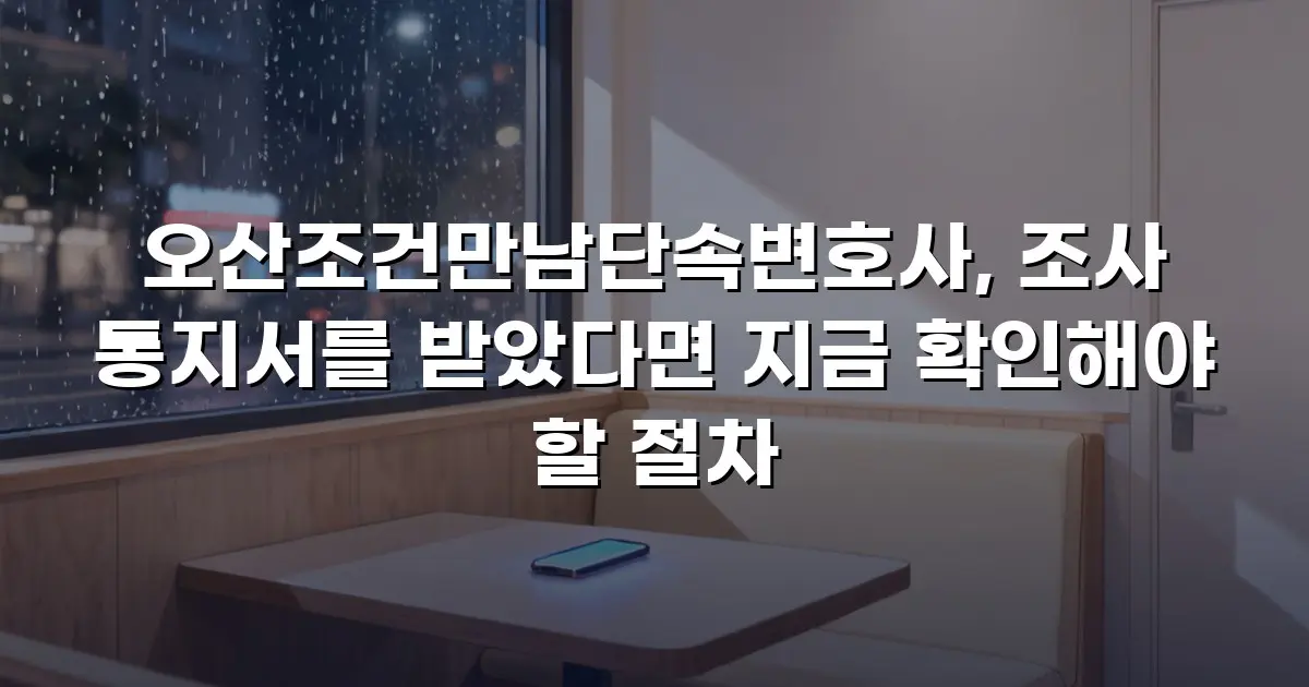 오산조건만남단속변호사, 조사 통지서를 받았다면 지금 확인해야 할 절차