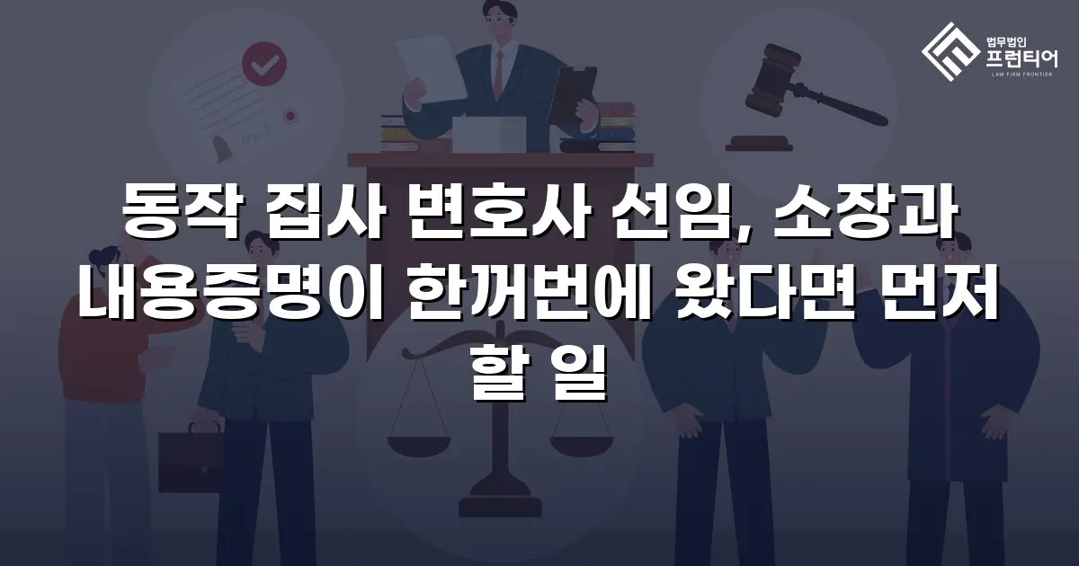 동작 집사 변호사 선임, 소장과 내용증명이 한꺼번에 왔다면 먼저 할 일