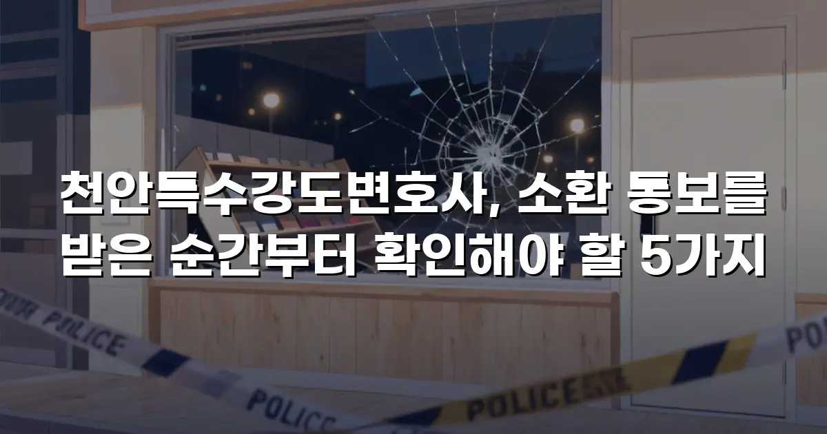 천안특수강도변호사, 소환 통보를 받은 순간부터 확인해야 할 5가지