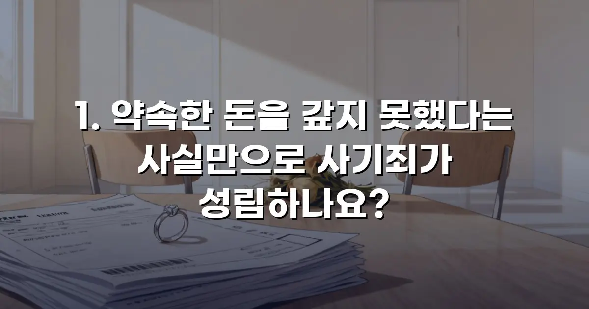 약속한 돈을 갚지 못했다는 사실만으로 사기죄가 성립하나요?