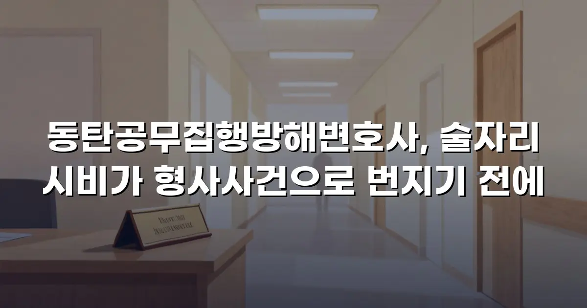 동탄공무집행방해변호사, 술자리 시비가 형사사건으로 번지기 전에