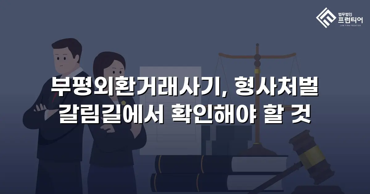 부평외환거래사기, 형사처벌 갈림길에서 확인해야 할 것