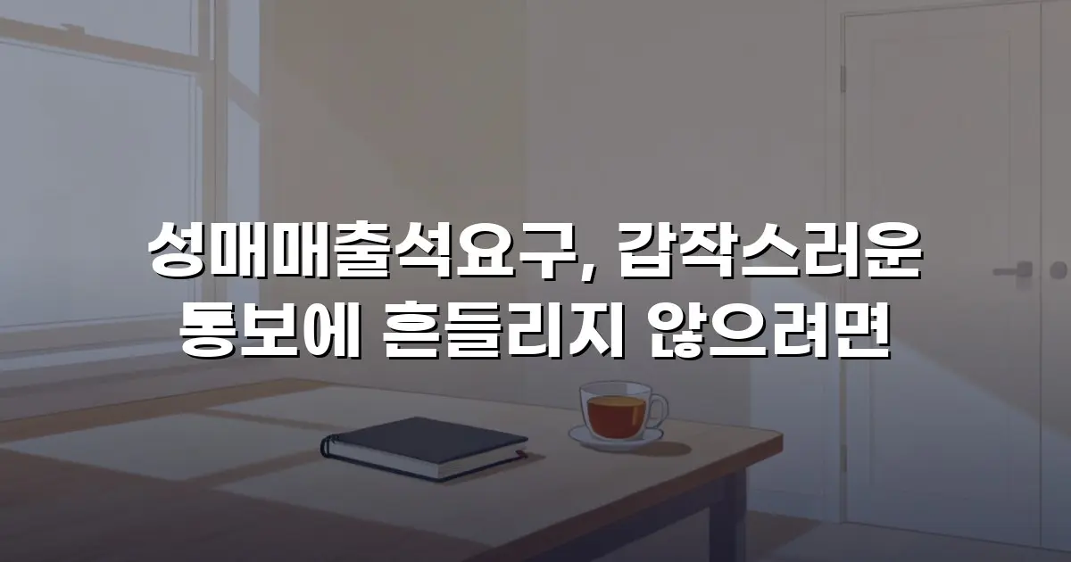 성매매출석요구, 갑작스러운 통보에 흔들리지 않으려면
