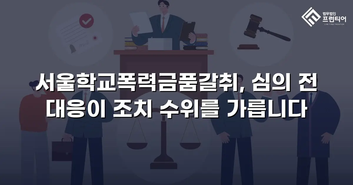 서울학교폭력금품갈취, 심의 전 대응이 조치 수위를 가릅니다
