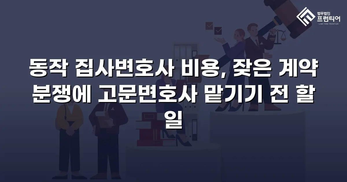 동작 집사변호사 비용, 잦은 계약 분쟁에 고문변호사 맡기기 전 할 일