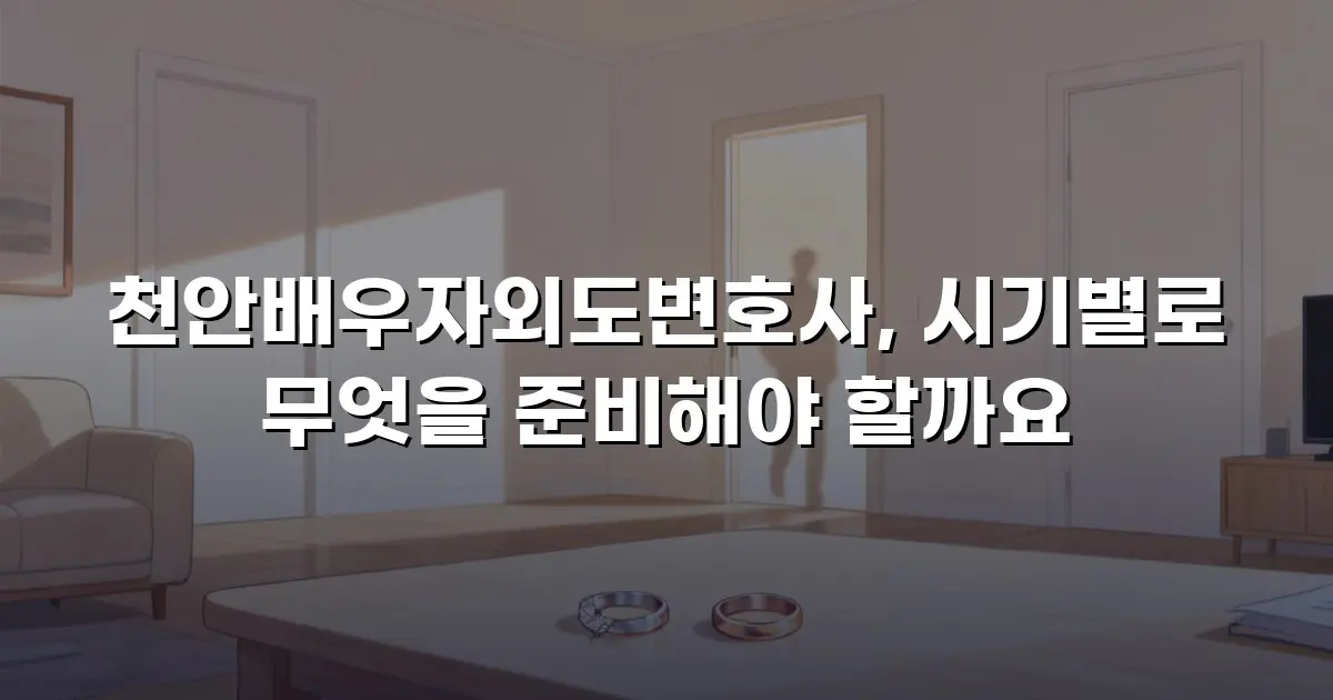 천안배우자외도변호사, 시기별로 무엇을 준비해야 할까요
