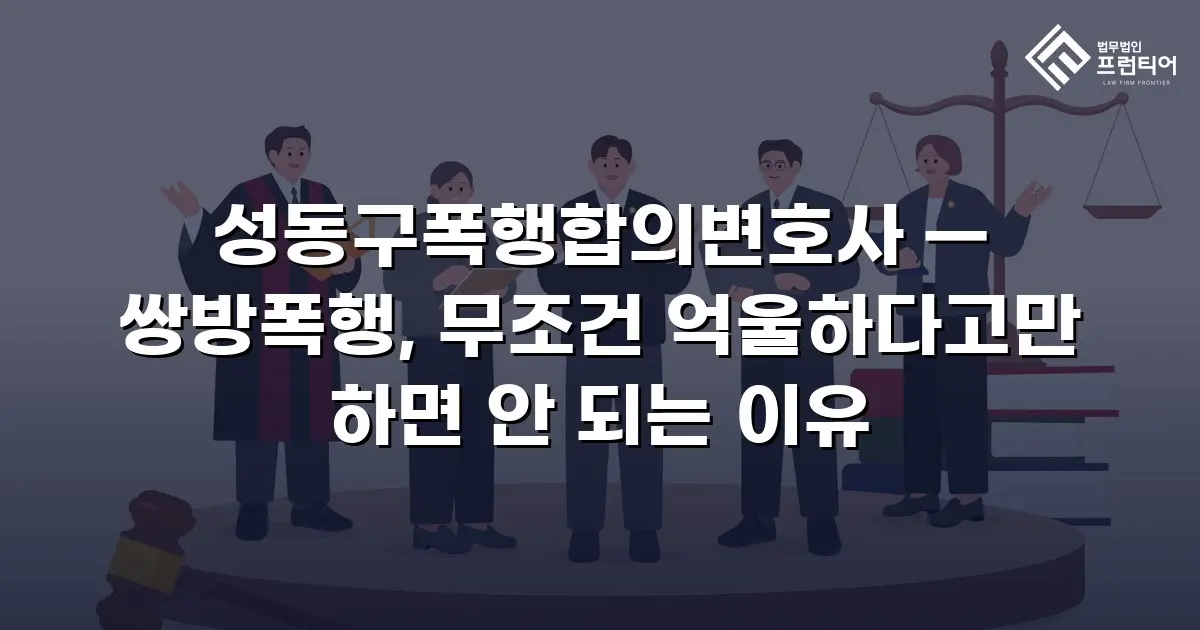 성동구폭행합의변호사 — 쌍방폭행, 무조건 억울하다고만 하면 안 되는 이유