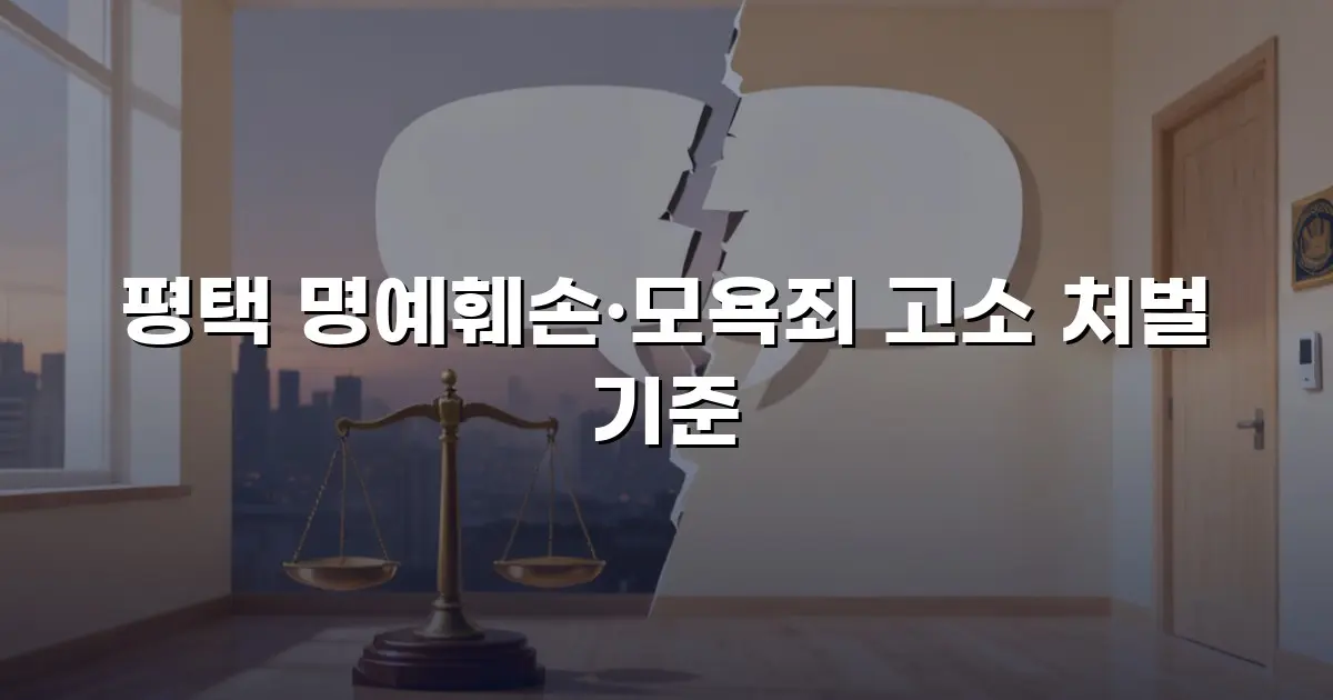 평택 명예훼손·모욕죄 고소 처벌 기준
