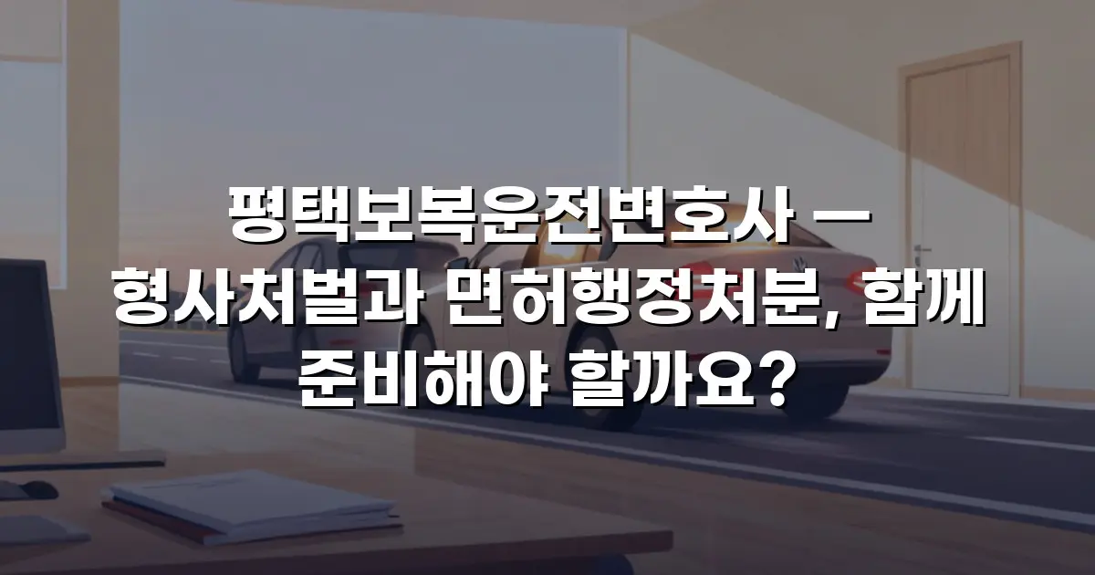 평택보복운전변호사 — 형사처벌과 면허행정처분, 함께 준비해야 할까요?