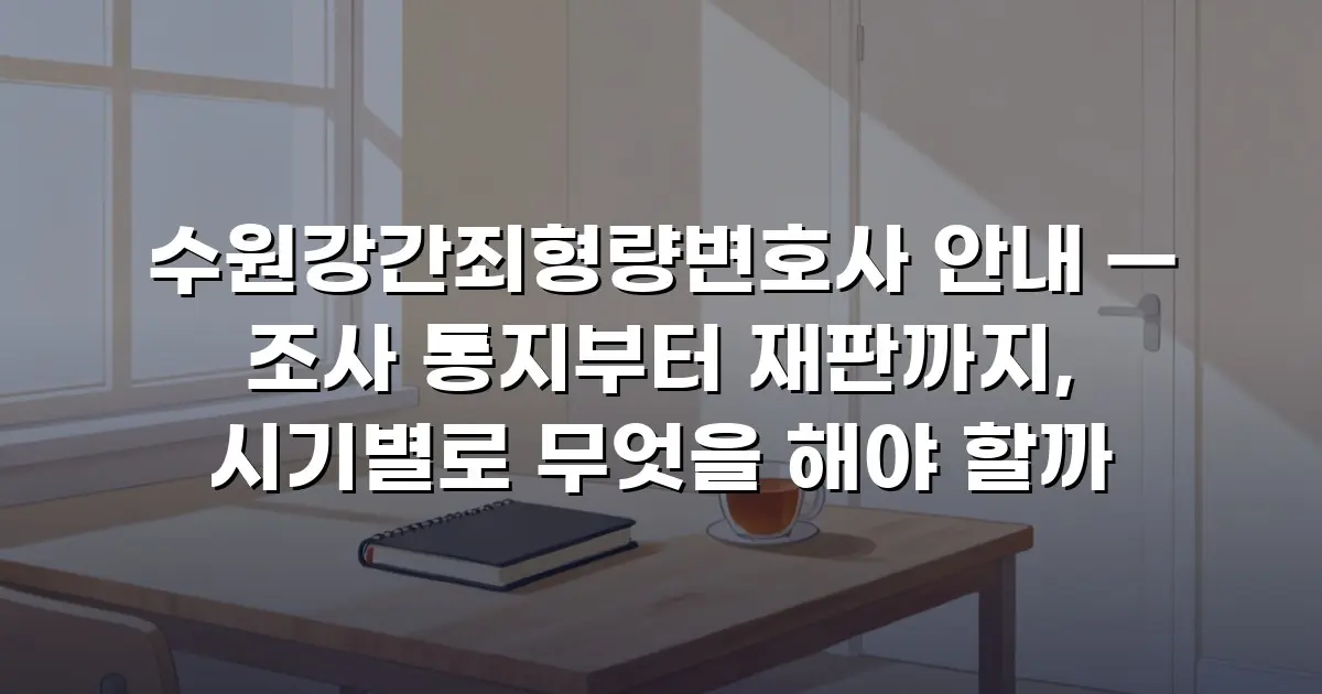 수원강간죄형량변호사 안내 — 조사 통지부터 재판까지, 시기별로 무엇을 해야 할까