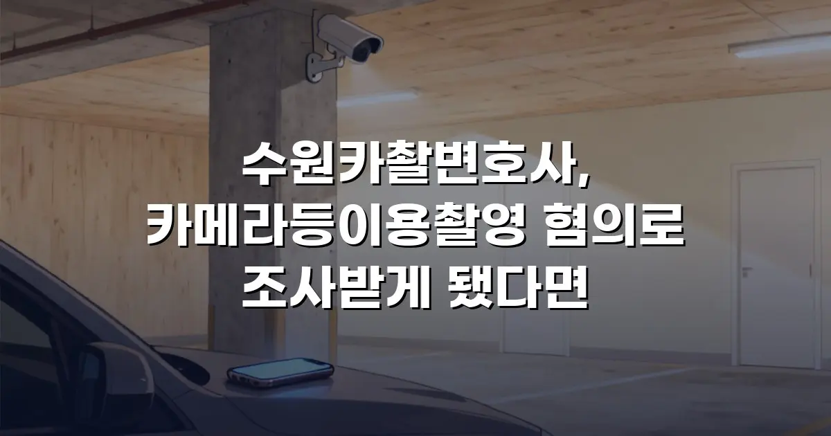 수원카촬변호사, 카메라등이용촬영 혐의로 조사받게 됐다면