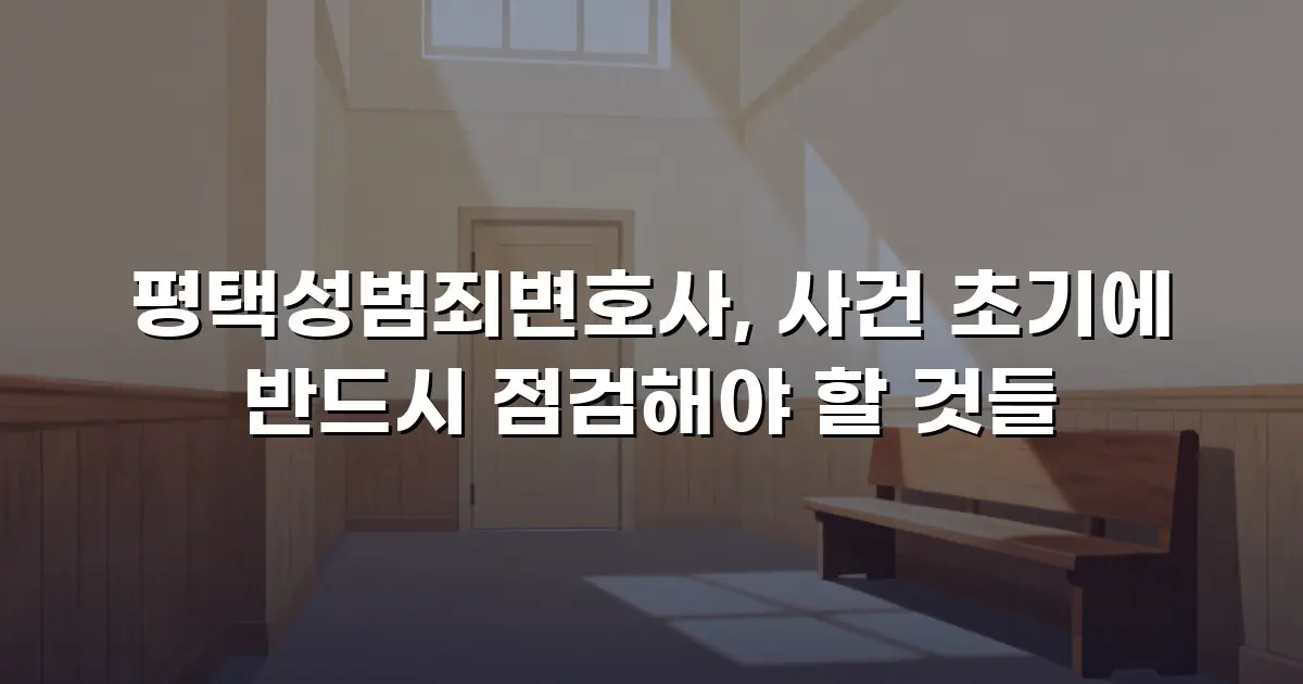 평택성범죄변호사, 사건 초기에 반드시 점검해야 할 것들