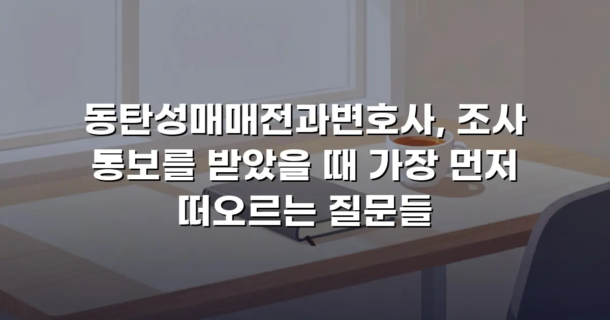 동탄성매매전과변호사, 조사 통보를 받았을 때 가장 먼저 떠오르는 질문들
