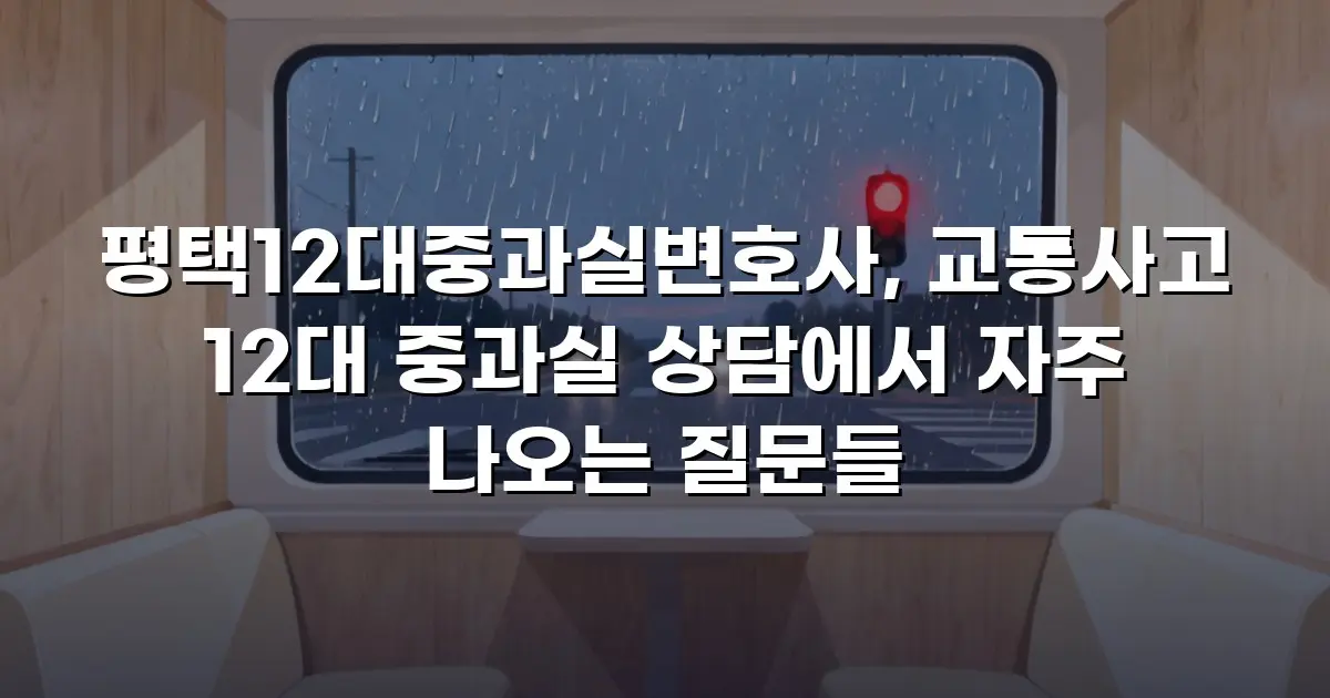 평택12대중과실변호사, 교통사고 12대 중과실 상담에서 자주 나오는 질문들