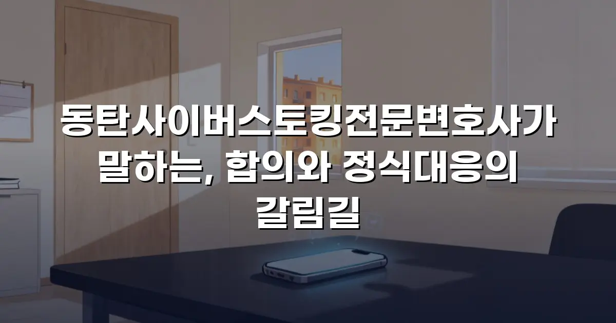 동탄사이버스토킹전문변호사가 말하는, 합의와 정식대응의 갈림길