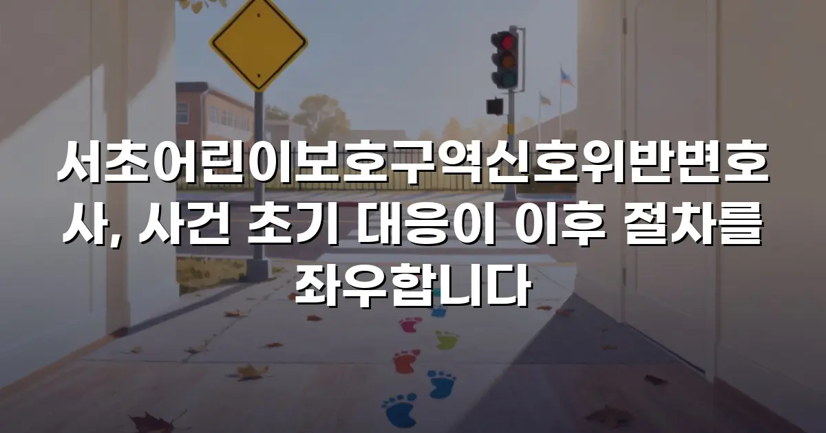 서초어린이보호구역신호위반변호사, 사건 초기 대응이 이후 절차를 좌우합니다