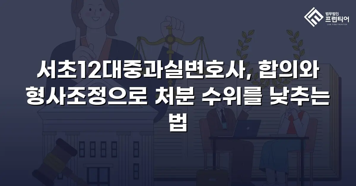 서초12대중과실변호사, 합의와 형사조정으로 처분 수위를 낮추는 법