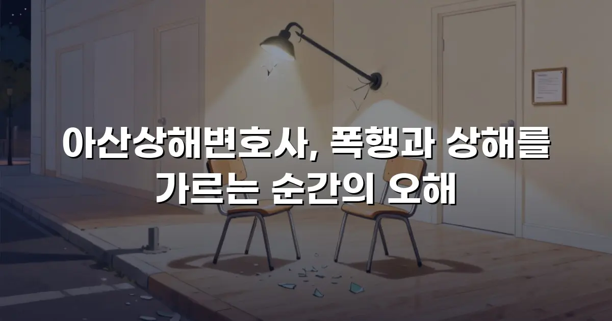 아산상해변호사, 폭행과 상해를 가르는 순간의 오해