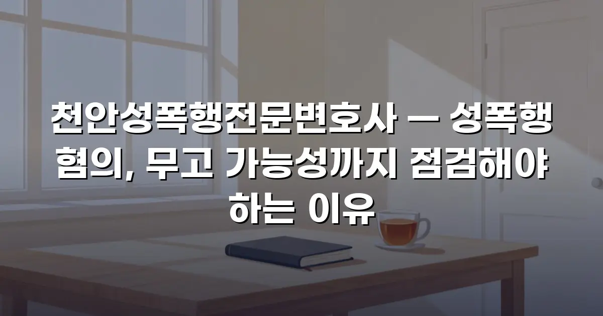 천안성폭행전문변호사 — 성폭행 혐의, 무고 가능성까지 점검해야 하는 이유