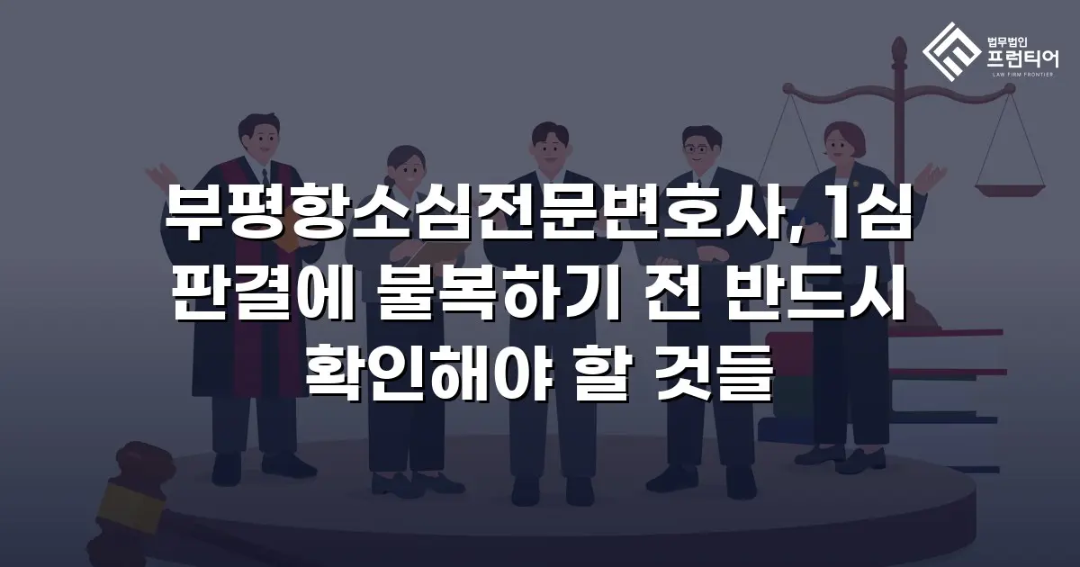 부평항소심전문변호사, 1심 판결에 불복하기 전 반드시 확인해야 할 것들
