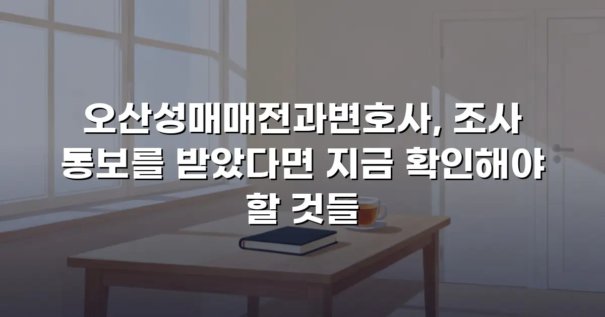 오산성매매전과변호사, 조사 통보를 받았다면 지금 확인해야 할 것들
