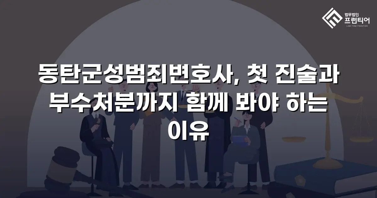 동탄군성범죄변호사, 첫 진술과 부수처분까지 함께 봐야 하는 이유