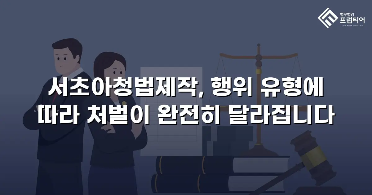 서초아청법제작, 행위 유형에 따라 처벌이 완전히 달라집니다