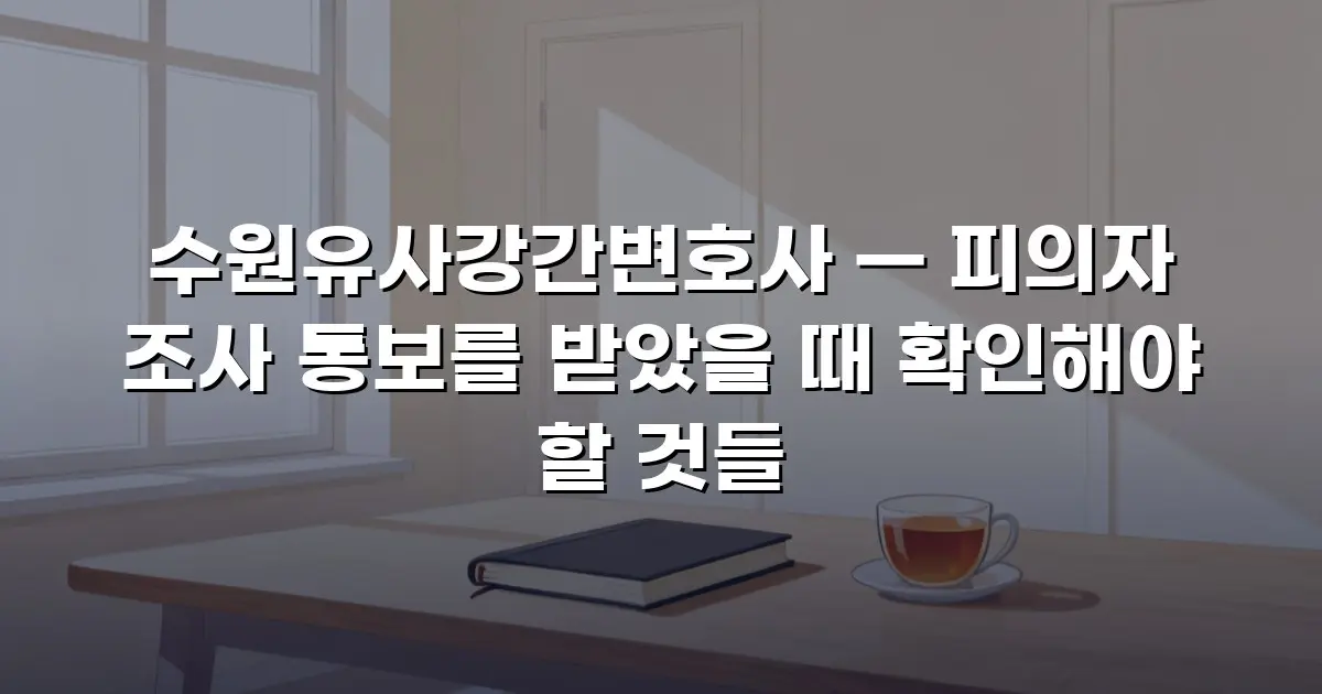수원유사강간변호사 — 피의자 조사 통보를 받았을 때 확인해야 할 것들