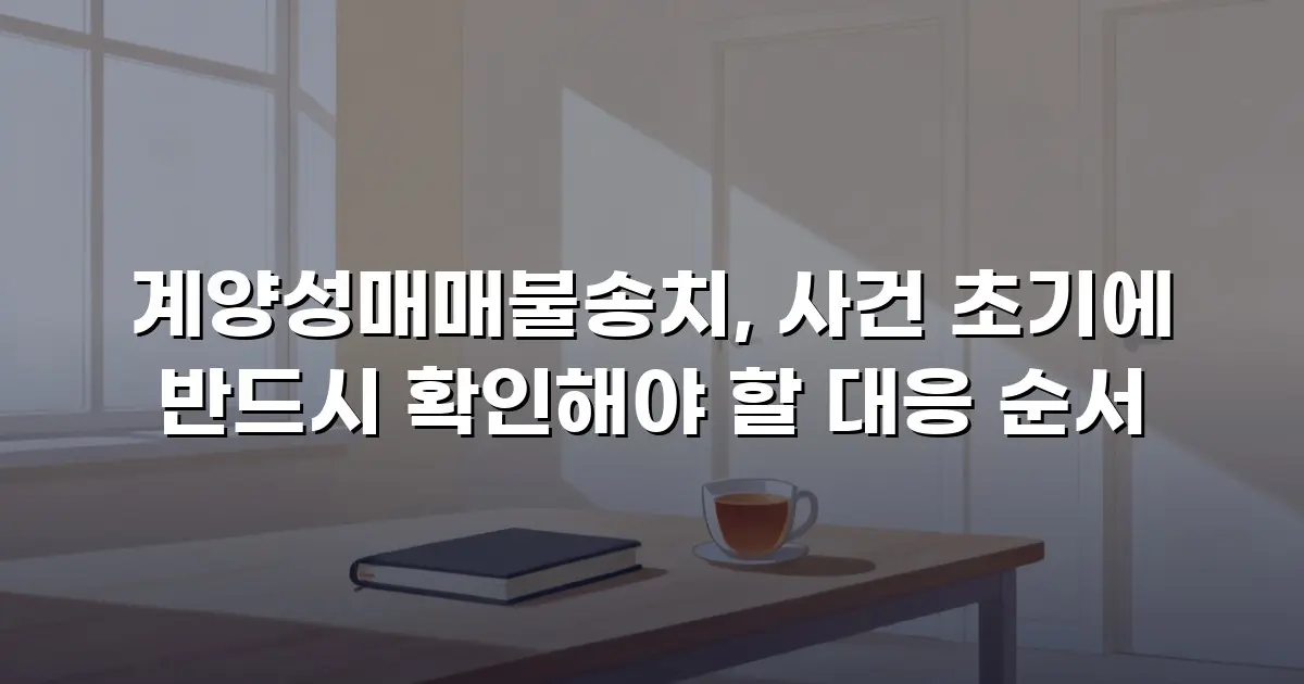 계양성매매불송치, 사건 초기에 반드시 확인해야 할 대응 순서