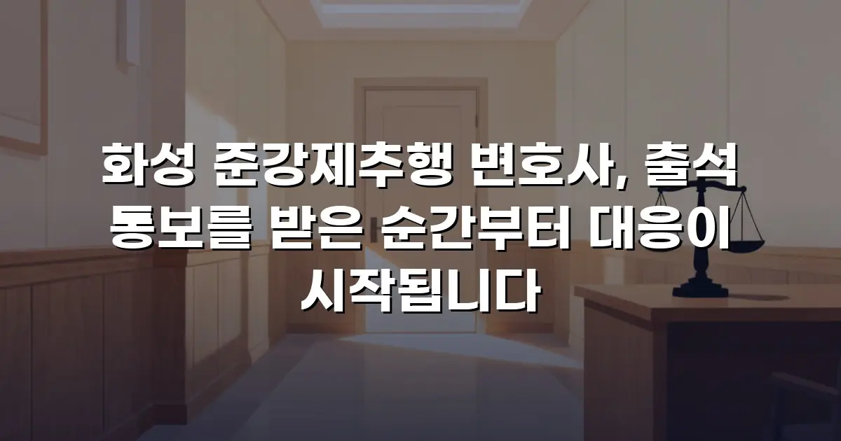 화성 준강제추행 변호사, 출석 통보를 받은 순간부터 대응이 시작됩니다