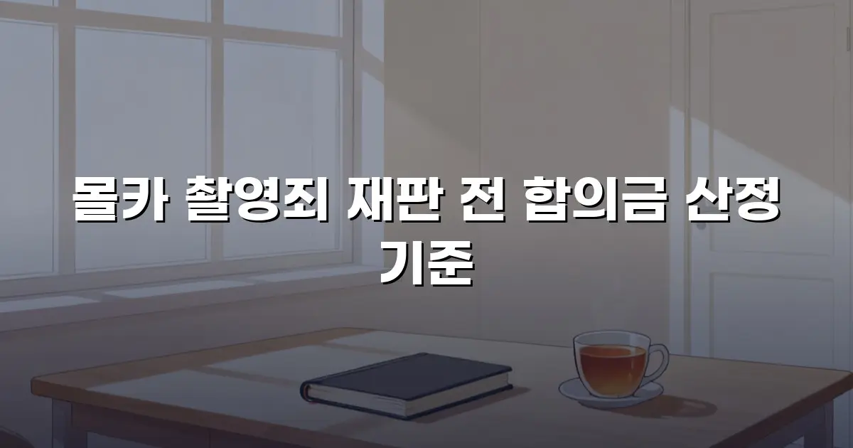 몰카 촬영죄 재판 전 합의금 산정 기준