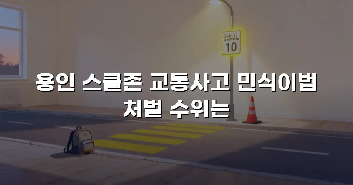 용인 스쿨존 교통사고 민식이법 처벌 수위는